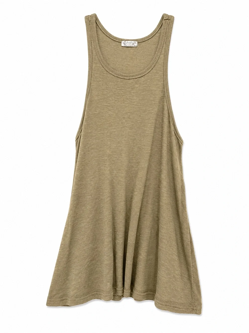 Intimately Free People Olive Green Ribbed Swing Tank Top Oversized